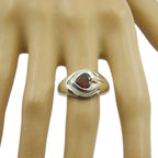 Garnet Solitaire Moroccan 92.5 Silver Red Gems Eye catching Romantic Ring Jewellery