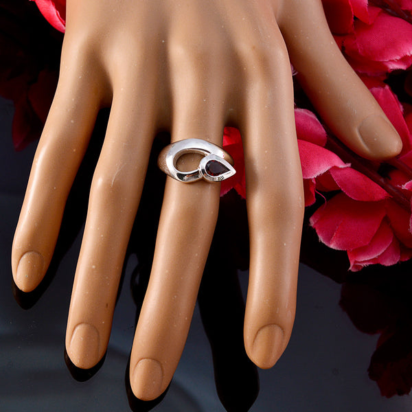 Garnet Solitaire African Sterling Silver Red Gemstone Minimal valentine Ring Jewelry