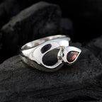Garnet Solitaire African Sterling Silver Red Gemstone Minimal valentine Ring Jewelry