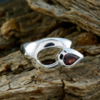 Garnet Solitaire African Sterling Silver Red Gemstone Minimal valentine Ring Jewelry