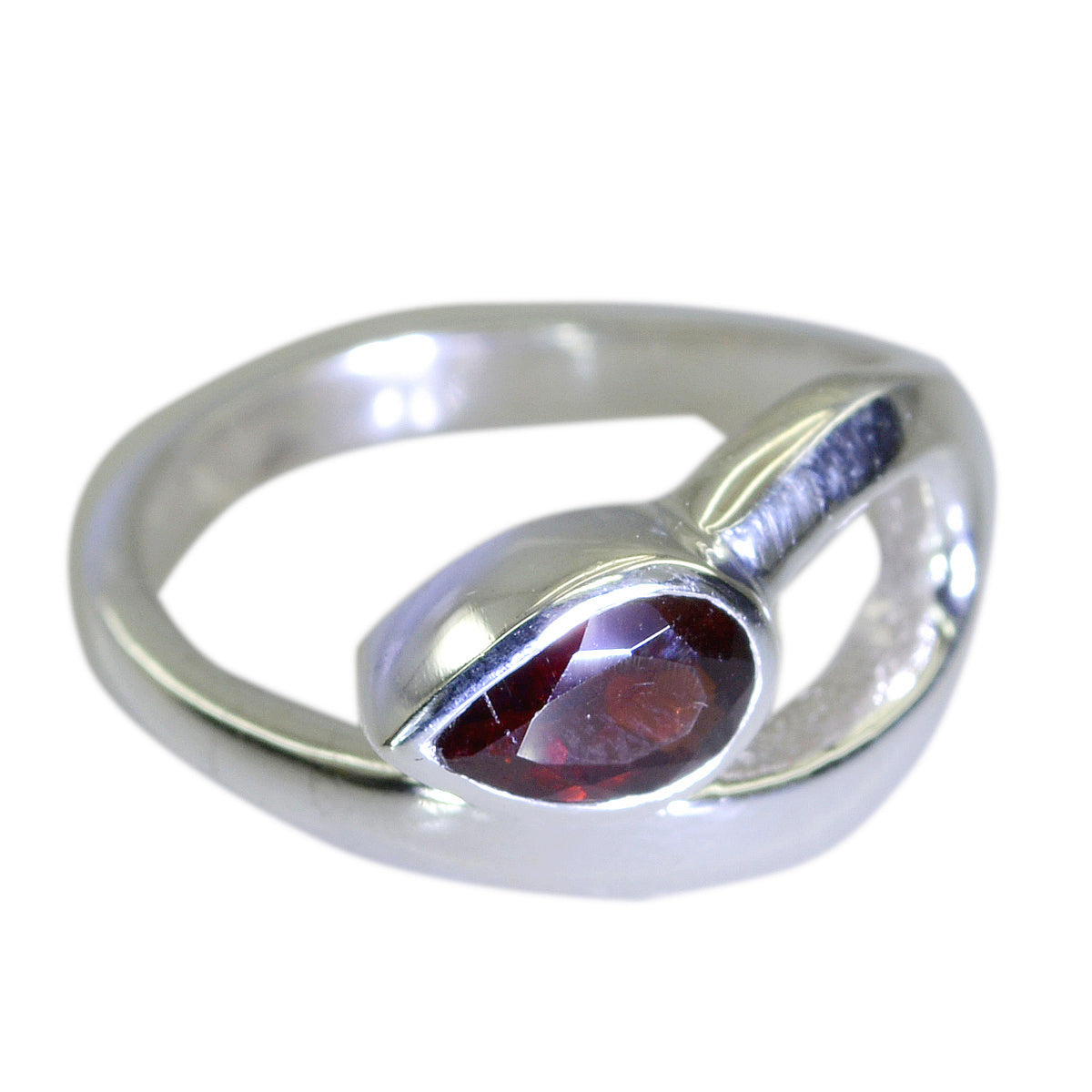 Garnet Solitaire African Sterling Silver Red Gemstone Minimal valentine Ring Jewelry