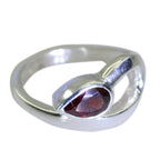 Garnet Solitaire African Sterling Silver Red Gemstone Minimal valentine Ring Jewelry