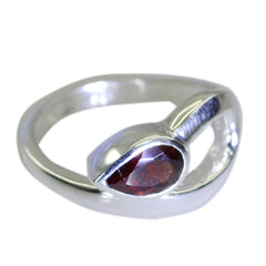 Garnet Solitaire African Sterling Silver Red Gemstone Minimal valentine Ring Jewelry