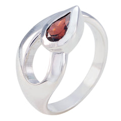 Garnet Solitaire African Sterling Silver Red Gemstone Minimal valentine Ring Jewelry