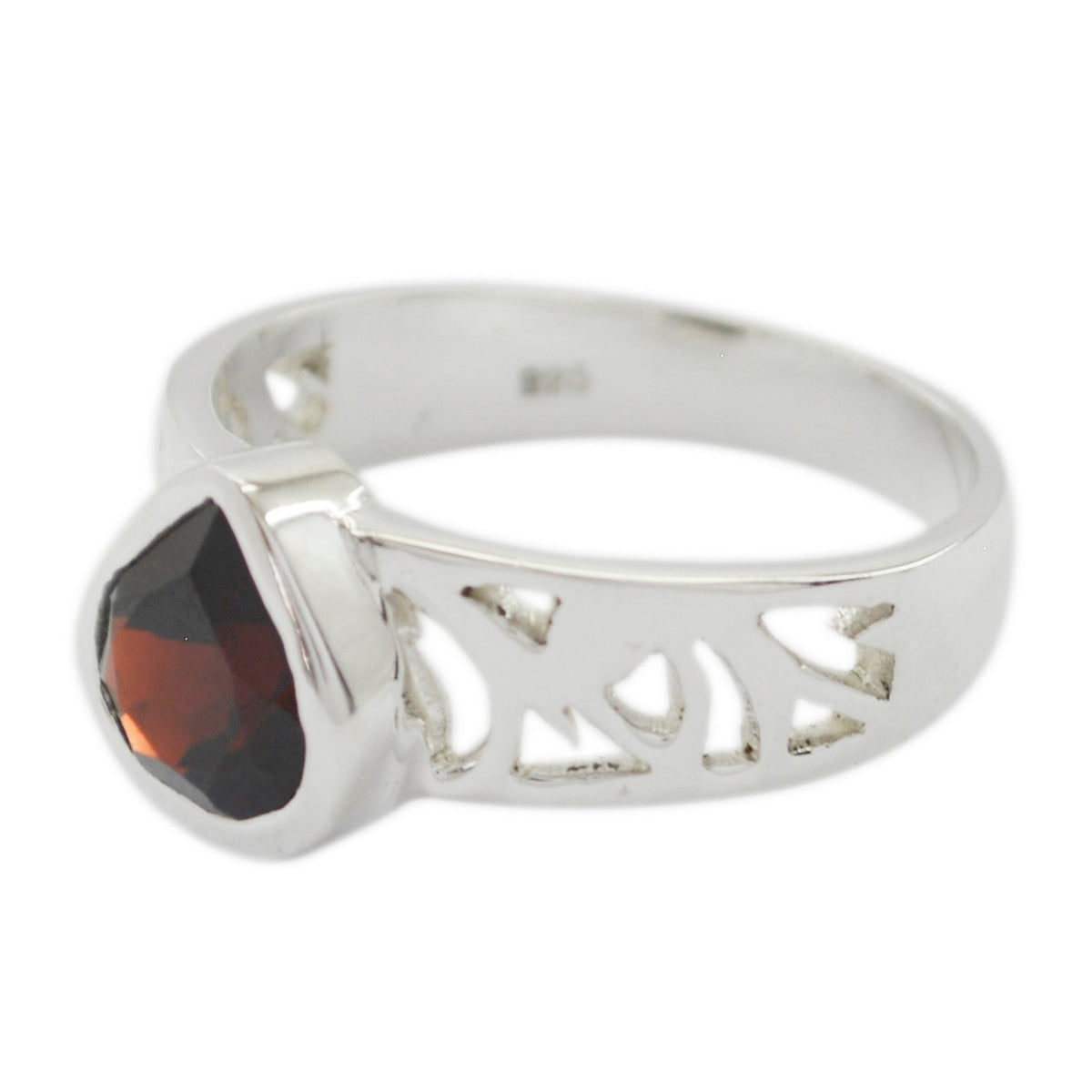 Garnet Solitaire African 925 Sterling Silver Red Gems Eye catching Sophisticated Ring Jewelry Главное изображение товара