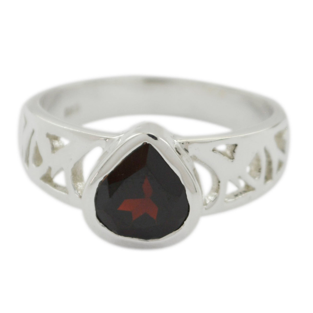 Garnet Solitaire African 925 Sterling Silver Red Gems Eye-catching Sophisticated Ring Jewelry Второстепенное изображение товара