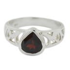 Garnet Solitaire African 925 Sterling Silver Red Gems Eye catching Sophisticated Ring Jewelry