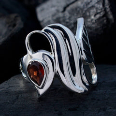 Garnet Solitaire Indian Silver Red Gems Minimal propsel Ring Jewelry