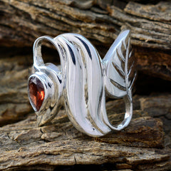 Garnet Solitaire Indian Silver Red Gems Minimal propsel Ring Jewelry