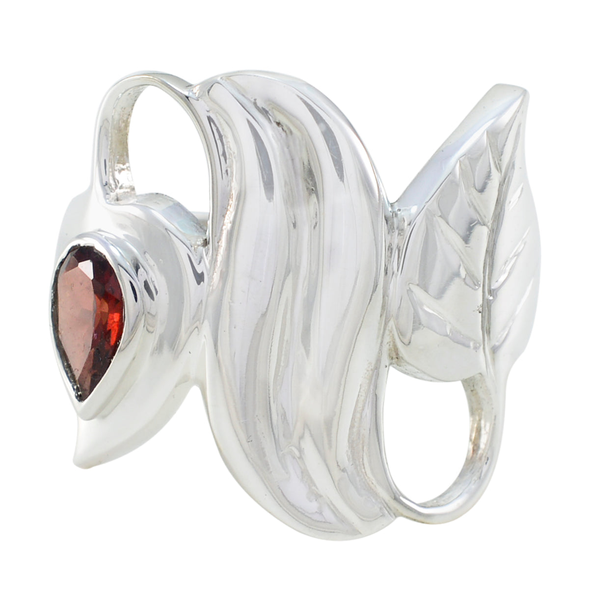 Garnet Solitaire Indian Silver Red Gems Minimal propsel Ring Jewelry