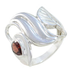 Garnet Solitaire Indian Silver Red Gems Minimal propsel Ring Jewelry