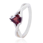 Garnet Solitaire Korean 92.5 Silver Red Gems Whisper thin Romantic Ring Jewellery