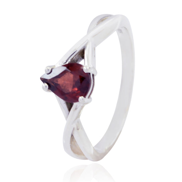 Garnet Solitaire Korean 92.5 Silver Red Gems Whisper thin Romantic Ring Jewellery