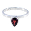 Garnet Solitaire Korean Silver Red Gemstone Delicate Romantic Ring Jewelry