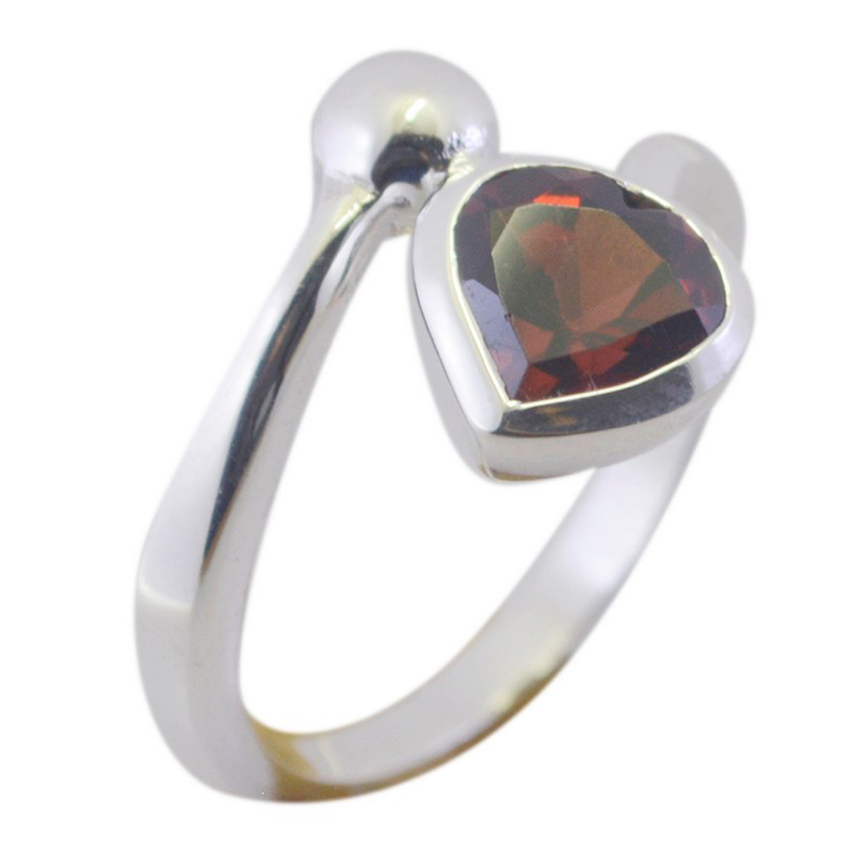 Garnet Solitaire American 925 Silver Red Gemstone Whisper thin Luxurious Ring Jewellery