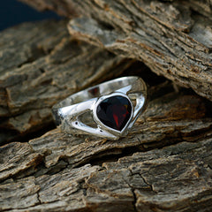 Garnet Solitaire African 92.5 Silver Red Gemstones Tiny Glamorous Ring Jewelry