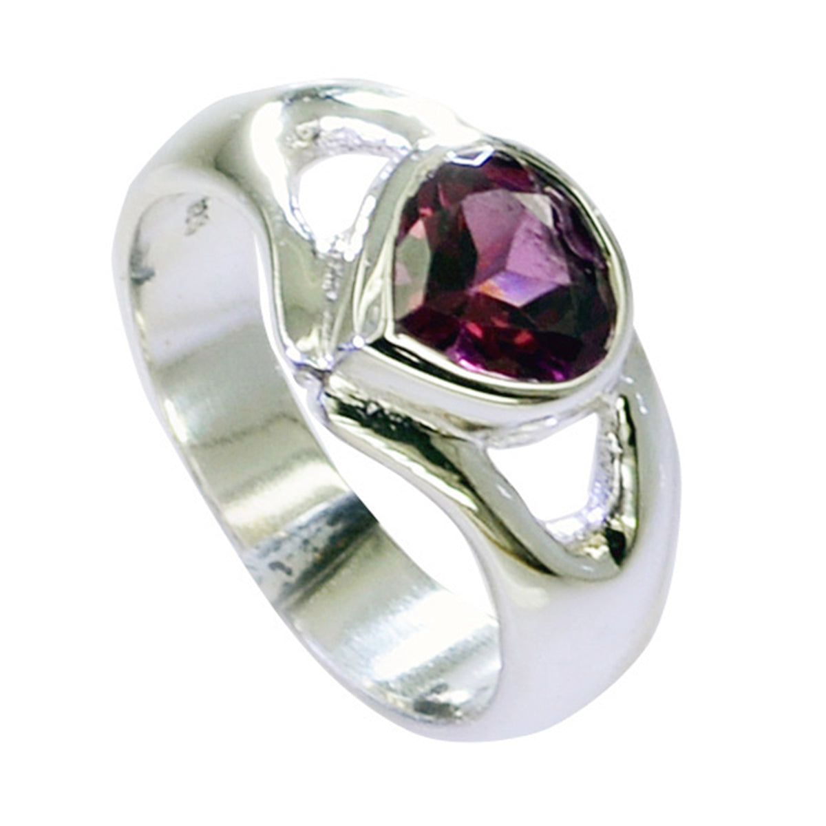 Garnet Solitaire African 92.5 Silver Red Gemstones Tiny Glamorous Ring Jewelry Главное изображение товара