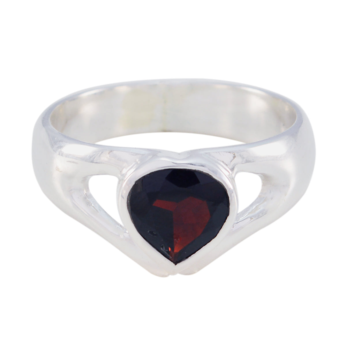 Garnet Solitaire African 92.5 Silver Red Gemstones Tiny Glamorous Ring Jewelry