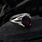 Garnet Solitaire Korean 92.5 Silver Red Gemstone Dainty Engagement Ring Jewellery
