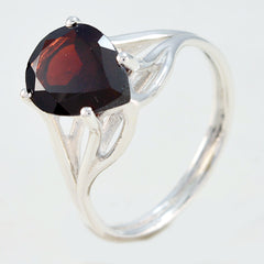 Garnet Solitaire Korean 92.5 Silver Red Gemstone Dainty Engagement Ring Jewellery