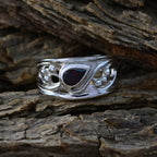 Garnet Solitaire Russian 925 Silver Red Gemstones Classic Promise Ring Jewellery