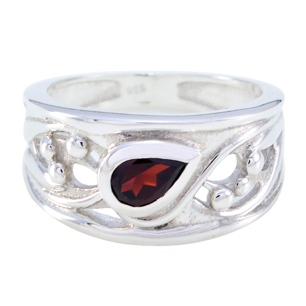 Garnet Solitaire Russian 925 Silver Red Gemstones Classic Promise Ring Jewellery