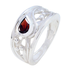 Garnet Solitaire Russian 925 Silver Red Gemstones Classic Promise Ring Jewellery