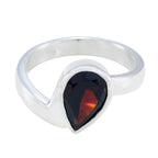 Garnet Solitaire Turkish 92.5 Silver Red Gems Whisper thin Graceful Ring Jewelry
