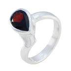 Garnet Solitaire Turkish 92.5 Silver Red Gems Whisper thin Graceful Ring Jewelry