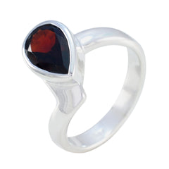 Garnet Solitaire Turkish 92.5 Silver Red Gems Whisper thin Graceful Ring Jewelry