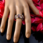 Garnet Solitaire African 925 Silver Red Gemstone Tiny Sophisticated Ring Jewelry