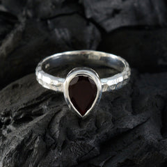 Granat Solitär Französisch 92,5 Silber Roter Edelstein Federleicht Glamouröser Ring Schmuck