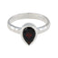 Garnet Solitaire French 92.5 Silver Red Gemstone Featherlight Glamorous Ring Jewelry