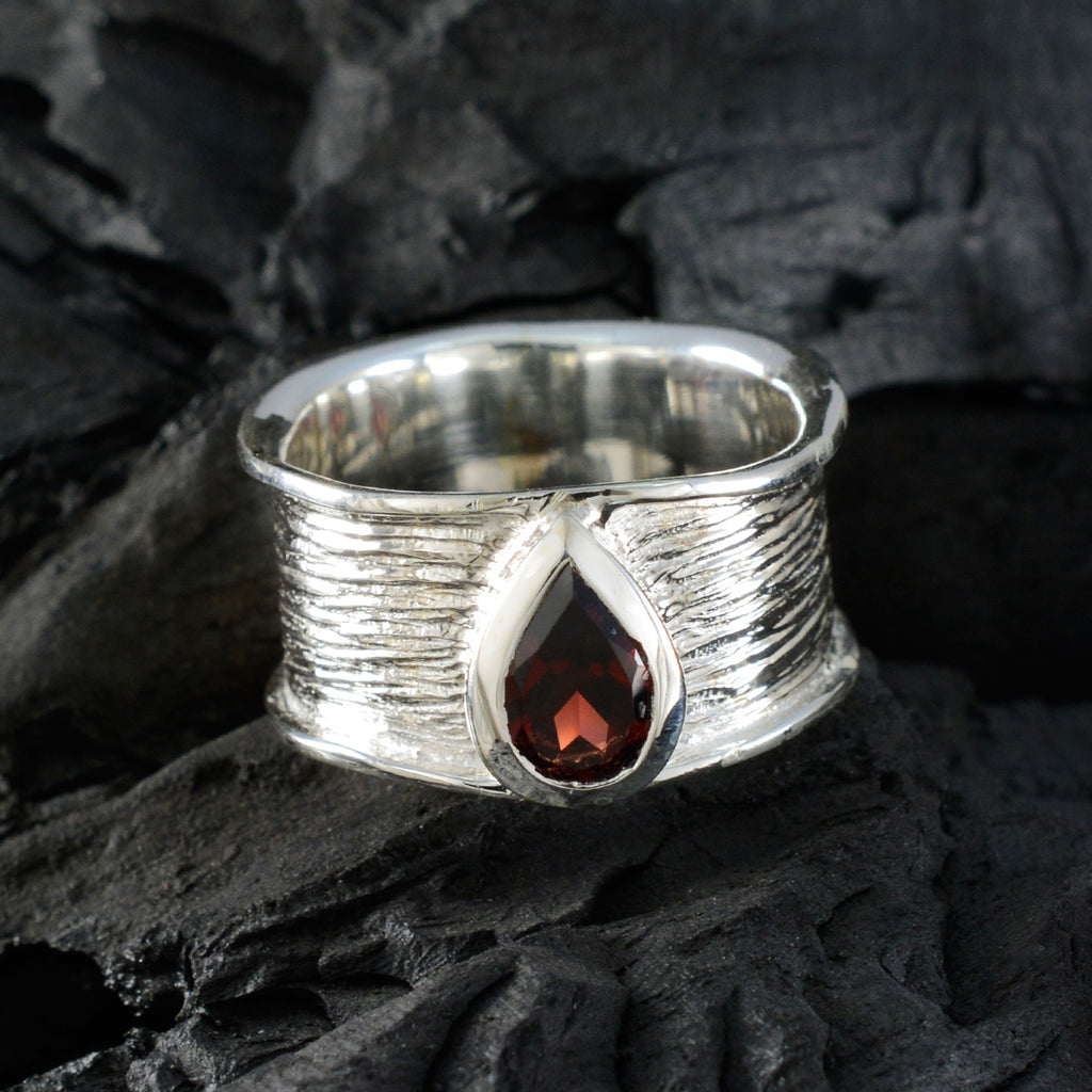 Garnet Solitaire Egyptian 925 Sterling Silver Red Gemstone Versatile Victorian Band Jewelry