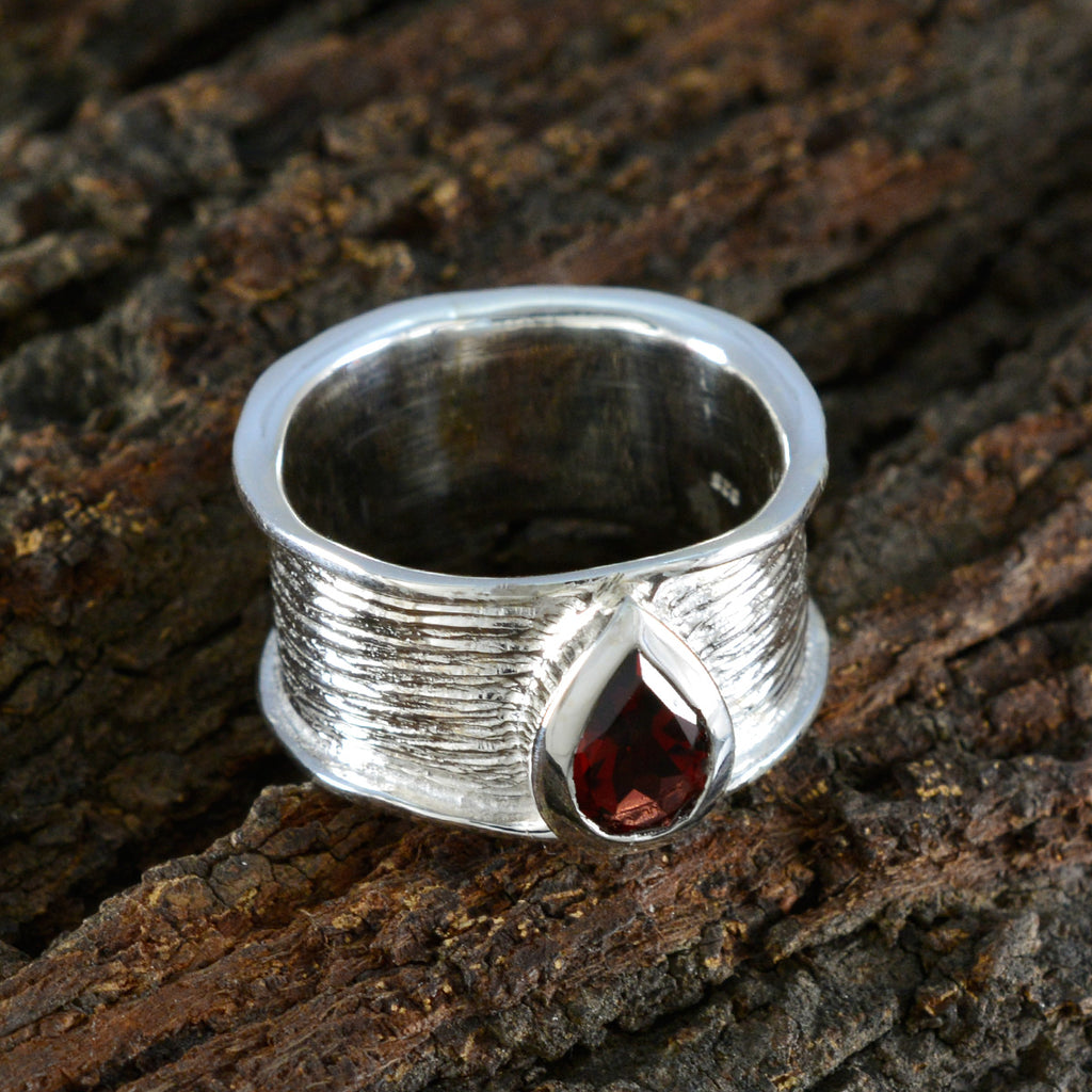 Garnet Solitaire Egyptian 925 Sterling Silver Red Gemstone Versatile Victorian Band Jewelry