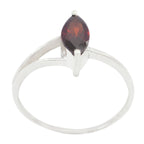 Garnet Solitaire Japanese 92.5 Silver Red Gems Elegant  Trendy Ring Jewellery