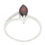 Garnet Solitaire Japanese 92.5 Silver Red Gems Elegant  Trendy Ring Jewellery