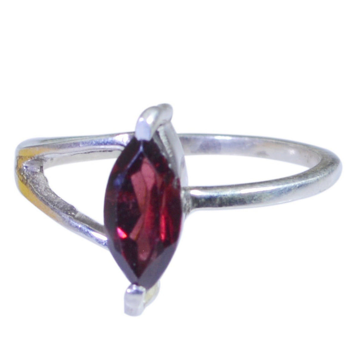 Garnet Solitaire Japanese 92.5 Silver Red Gems Elegant  Trendy Ring Jewellery