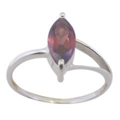 Garnet Solitaire Japanese 92.5 Silver Red Gems Elegant  Trendy Ring Jewellery
