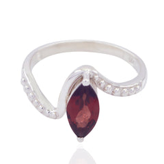 Garnet Solitaire Japanese Sterling Silver Red Gemstones Whisper thin Contemporary Ring Jewellery