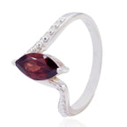 Garnet Solitaire Japanese Sterling Silver Red Gemstones Whisper thin Contemporary Ring Jewellery