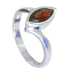 Garnet Solitaire American 92.5 Silver Red Gemstone Dainty Modern Ring Jewellery
