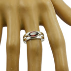 Garnet Solitaire German Silver Red Gemstones Slim Contemporary Ring Jewelry