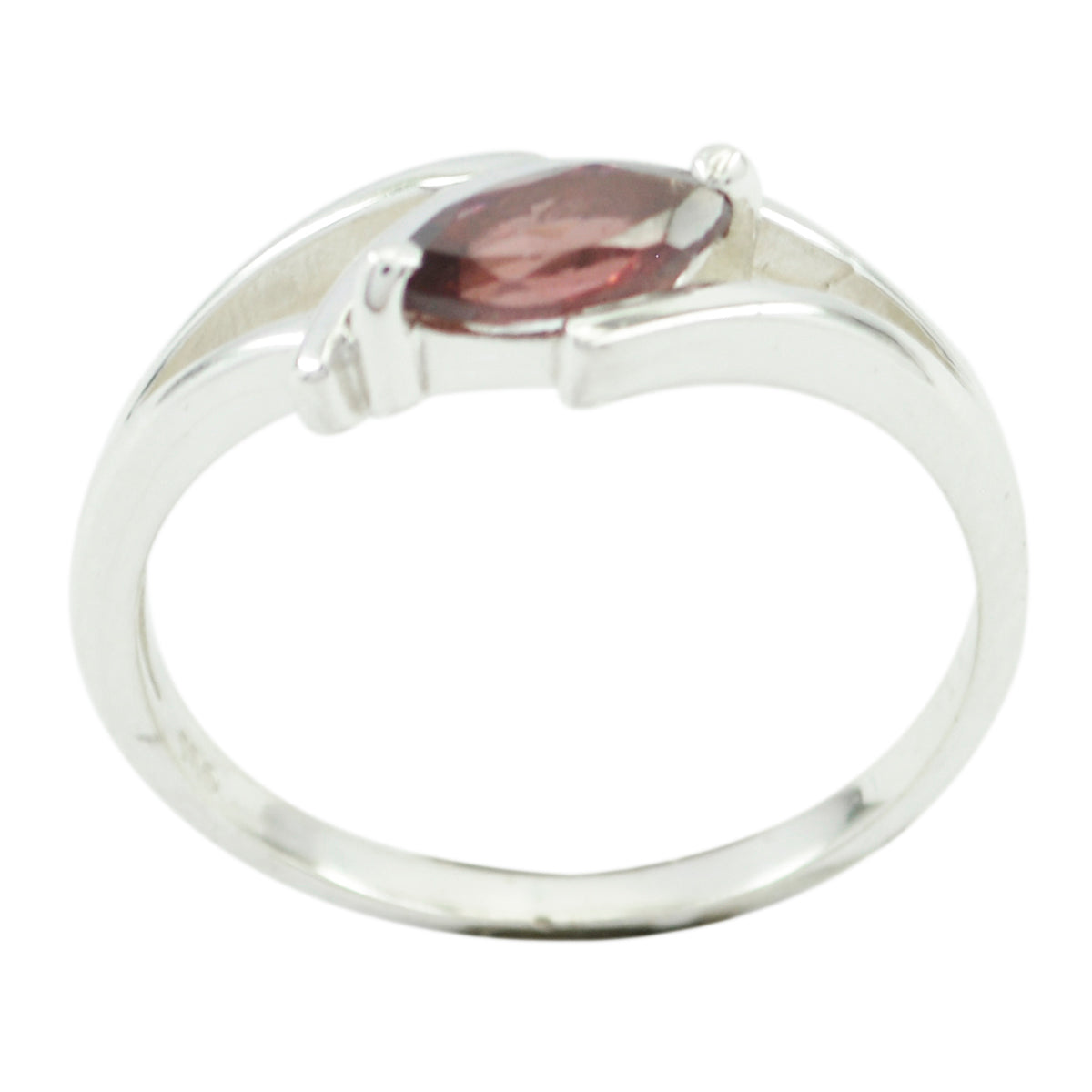 Garnet Solitaire American 92.5 Silver Red Gemstones Dainty Contemporary Ring Jewelry Hoofdafbeelding