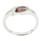 Garnet Solitaire American 92.5 Silver Red Gemstones Dainty Contemporary Ring Jewelry
