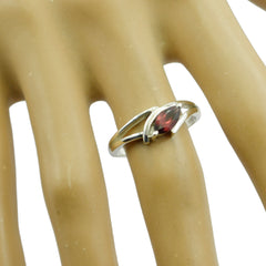 Garnet Solitaire American 92.5 Silver Red Gemstones Dainty Contemporary Ring Jewelry
