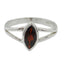 Garnet Solitaire Japanese 925 Silver Red Gemstone Dainty Geometric Ring Jewelry