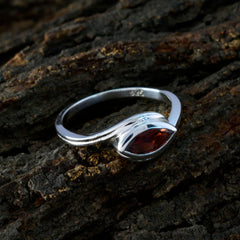 Garnet Solitaire Moroccan Silver Red Gemstone Featherlight Contemporary Ring Jewelry