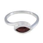 Garnet Solitaire Moroccan Silver Red Gemstone Featherlight Contemporary Ring Jewelry