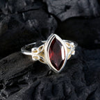Garnet Solitaire Turkish 925 Silver Red Gems Whisper thin Claddagh Ring Jewelry